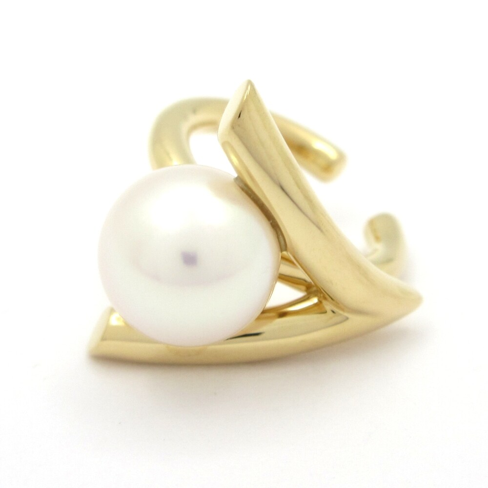 Tasaki Danger Crow Clip On Earrings E-4402-18KYG 18K Yellow Gold Akoya Pearl